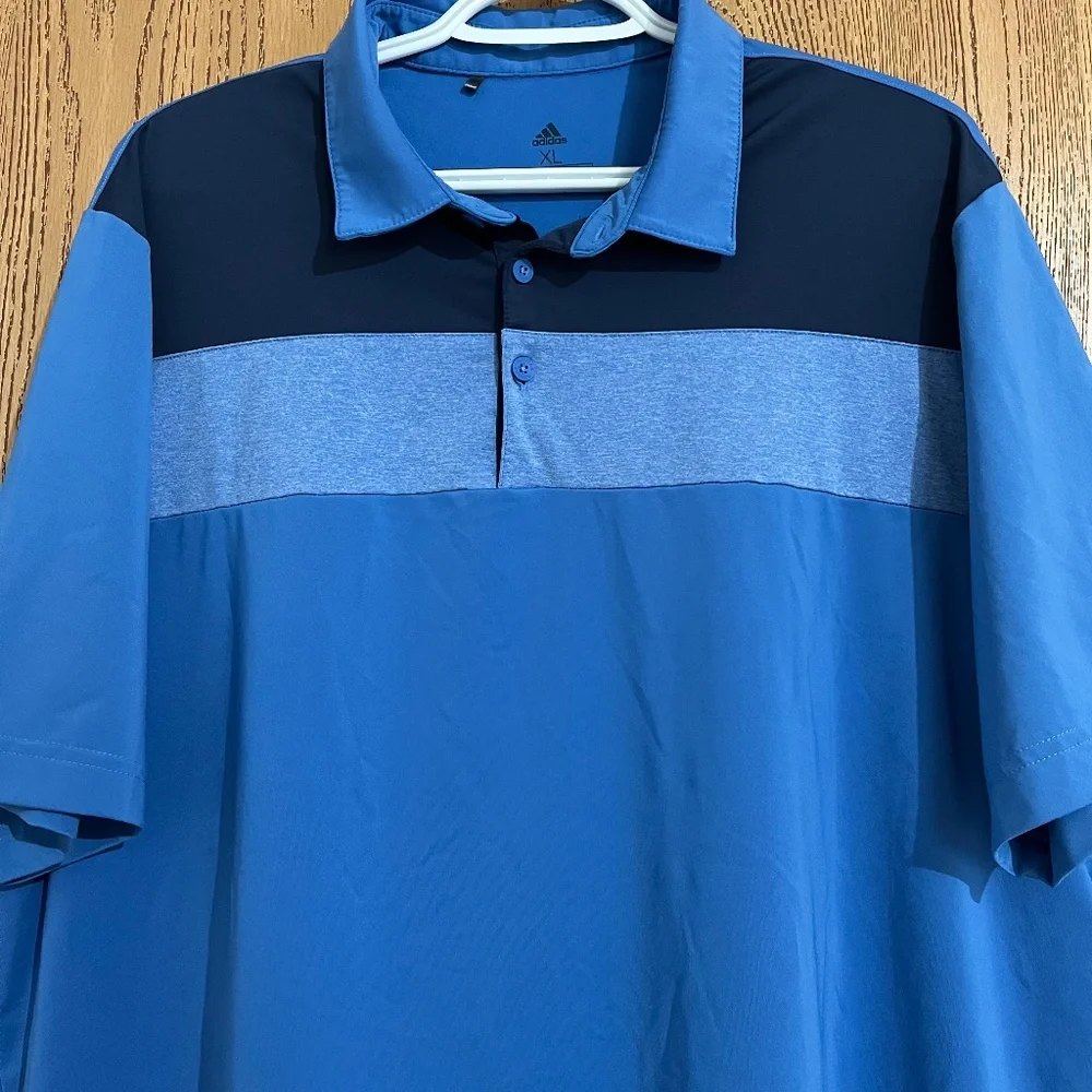 Adidas Men’s Primegreen Blue Polo Shirt Sz-XL